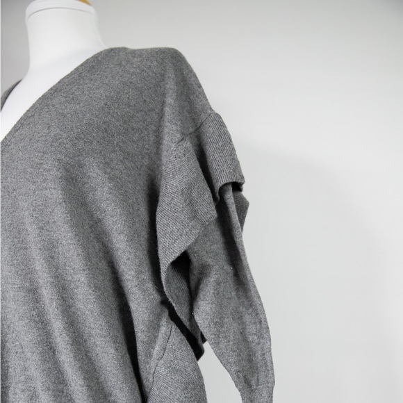 Zara grey pullover sweater w/ ruffles - Picture 6 of 8